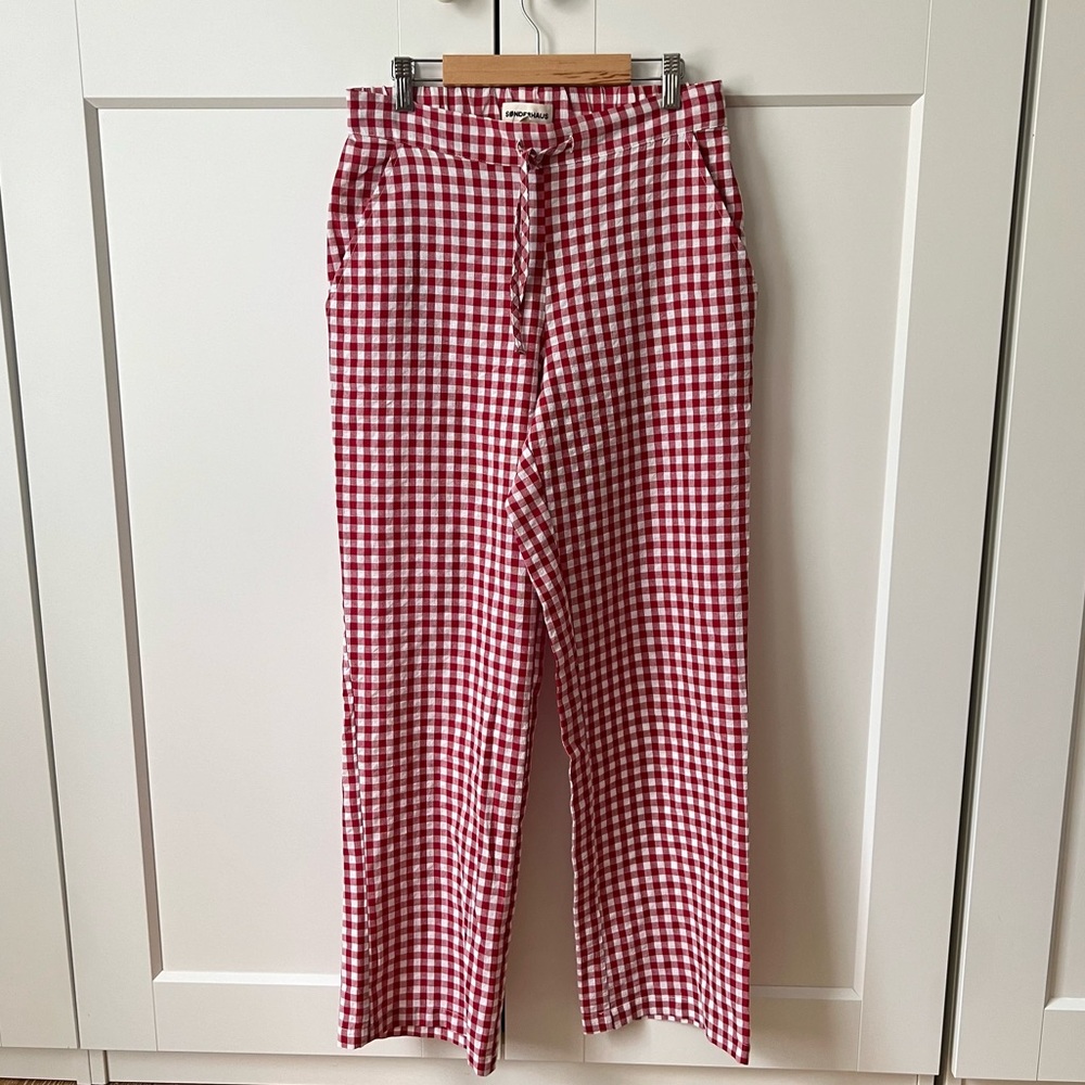 Sonderhaus Perfect Pants in Red and White Gingham in XS - Picture 5 of 12